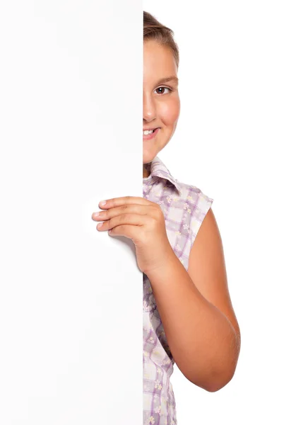 Ragazza con bianco vuoto — Foto Stock