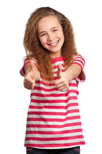 Retrato de menina emocionalmente — Fotografia de Stock