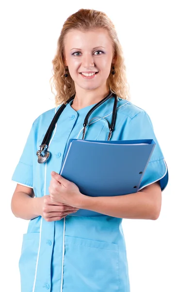 Doctor with file folder Royalty Free Stock Images