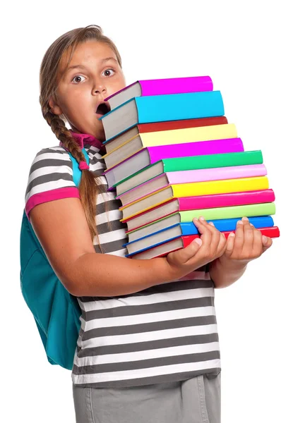 Lány könyvekkel — Stock Fotó