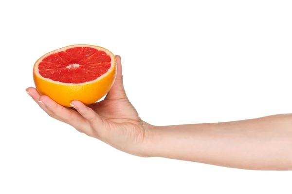 Hand met grapefruit — Stockfoto