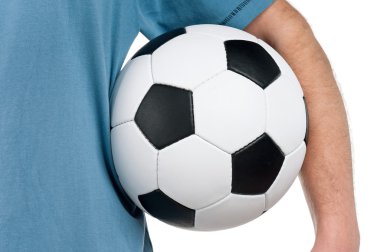 Klasik futbol topu ile adam