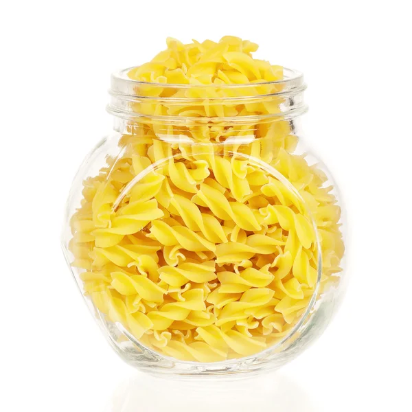 Pasta i glas kruka — Stockfoto