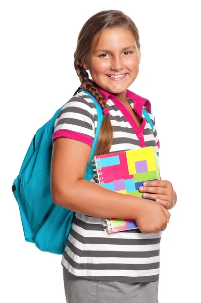 Girl with exercise books Royalty Free Stock Images