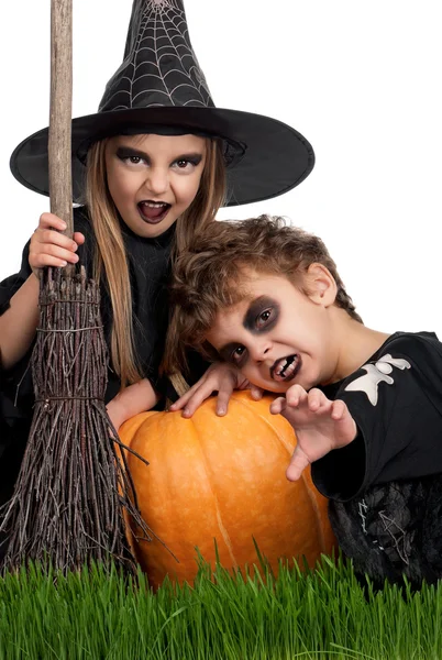 Barn i halloween kostym — Stockfoto