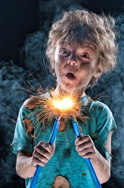 Çılgın küçük elektrikçi — Stok fotoğraf
