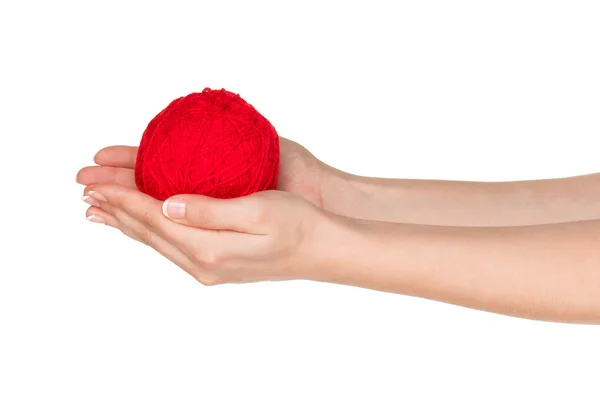 Hand with red ball — Stock Photo, Image