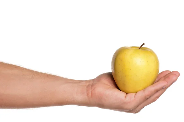 Hand mit Apfel — Stockfoto