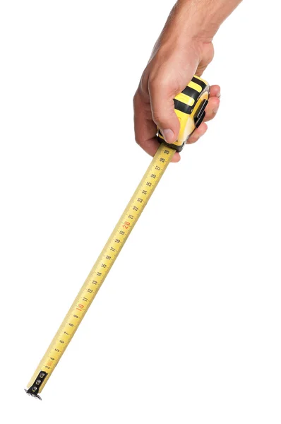 Hand with tape measure — Stock Photo, Image