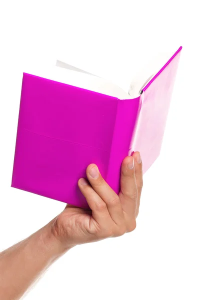 Man hand met boeken — Stockfoto