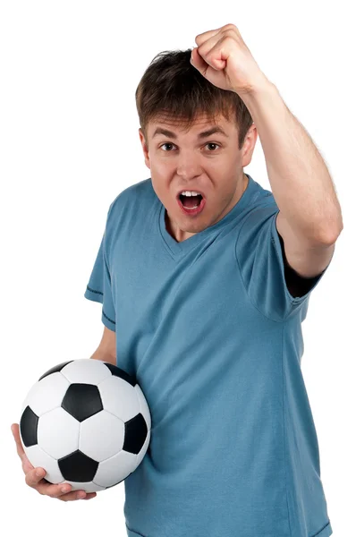 Hombre con pelota de fútbol clásico —  Fotos de Stock