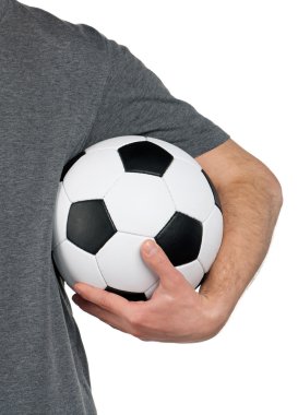 Klasik futbol topu ile adam