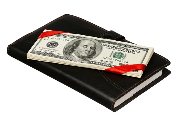 Dollars and notepad — Stock Photo, Image