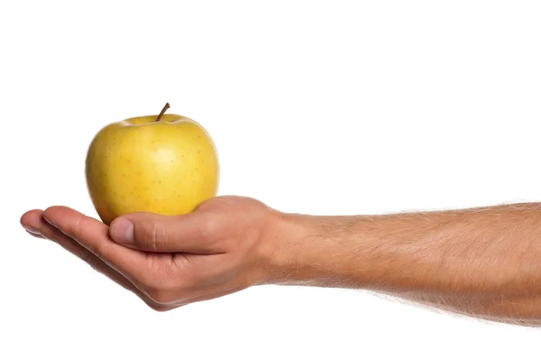 Hand mit Apfel — Stockfoto