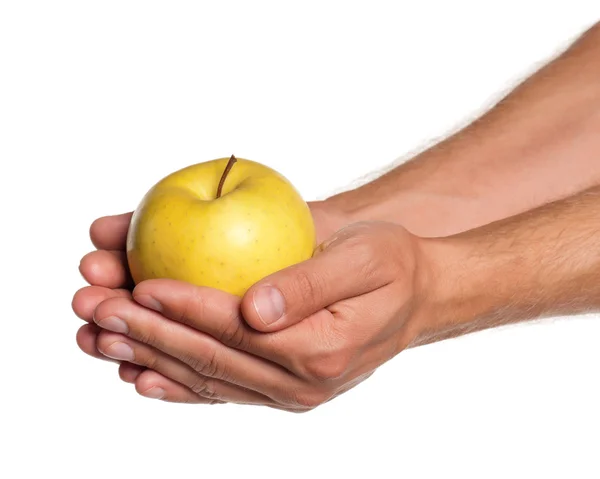 Hand mit Apfel — Stockfoto