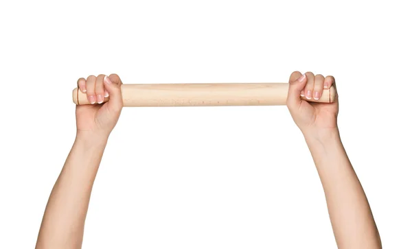 Hand with rolling pin — Stock Photo, Image