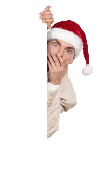 Portrait of man in santa hat — Stock Photo, Image