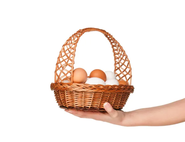 Basket with eggs — Stock Photo, Image