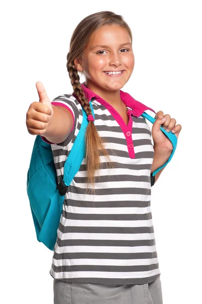 Girl with backpack — Stock Photo, Image