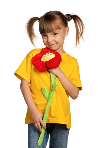 Chica con flor — Foto de Stock