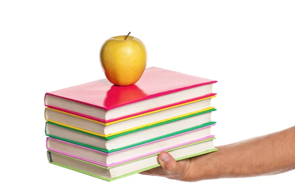 Mano con libros — Foto de Stock