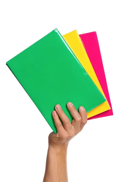 Mano con libri — Foto Stock