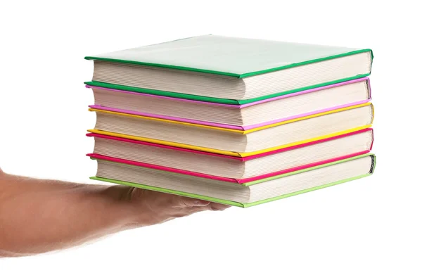 Hand met boeken — Stockfoto