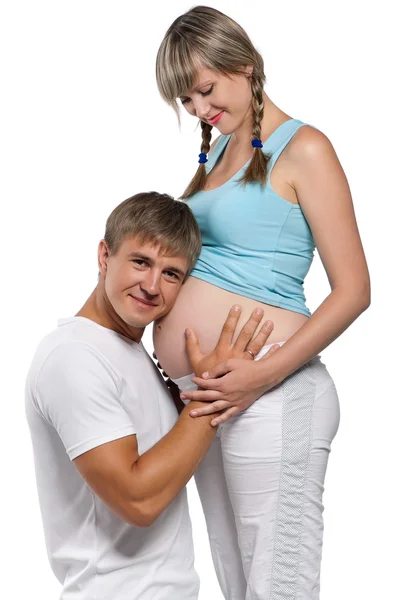 Pregnant woman with husband Royalty Free Stock Images