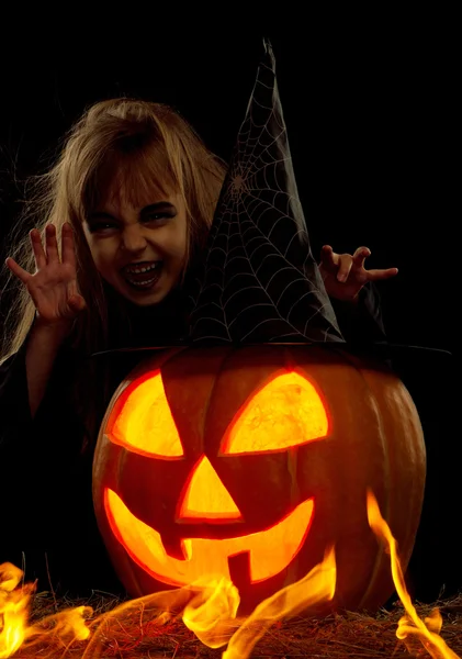 Criança em traje de Halloween — Fotografia de Stock