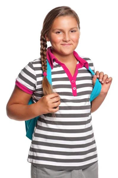 Mädchen mit Rucksack — Stockfoto