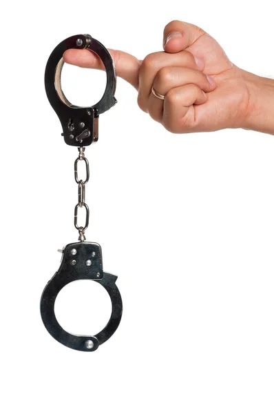 Hand with handcuffs — Stock Photo, Image