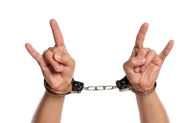 Hand with handcuffs — Stock Photo, Image