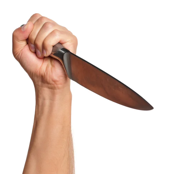 Hand with knife — Stock Photo, Image