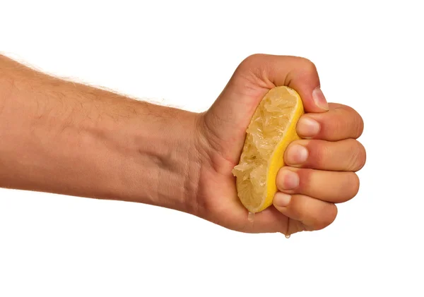 Hand mit Zitrone — Stockfoto
