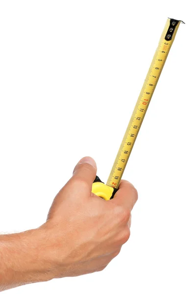 Hand with tape measure — Stock Photo, Image