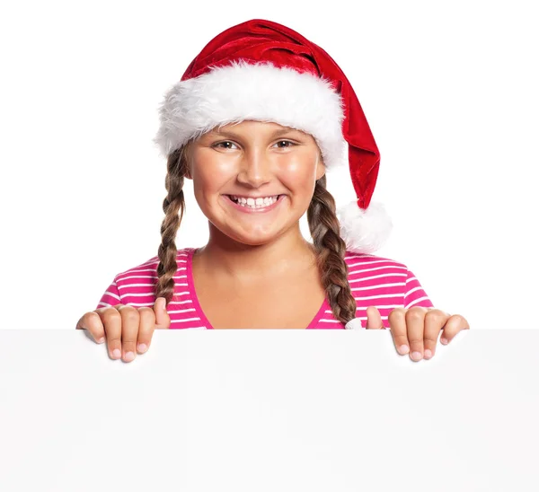 Dziewczyna w Santa kapelusz — Zdjęcie stockowe