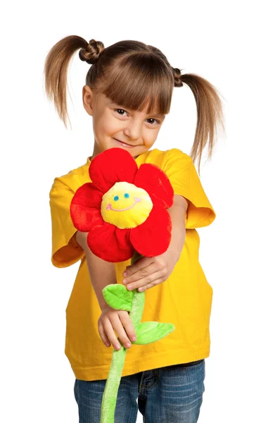 Girl with flower — Stock Photo, Image