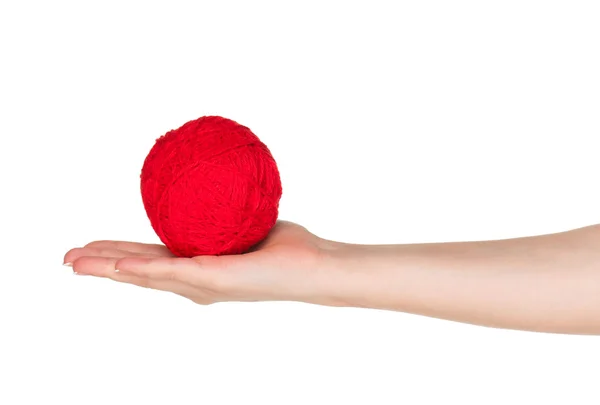 Hand with red ball — Stock Photo, Image