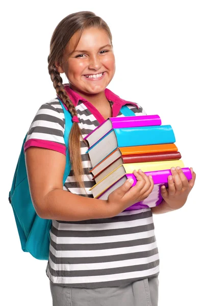 Chica con libros — Foto de Stock
