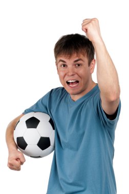Klasik futbol topu ile adam