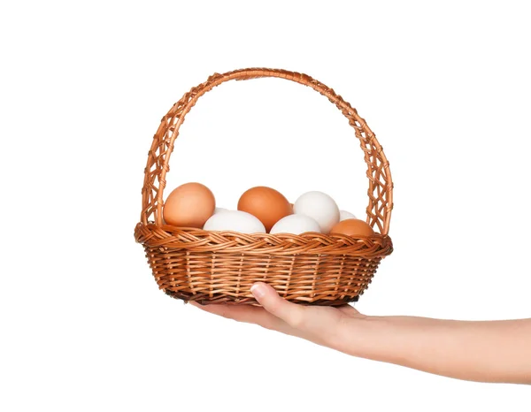 Basket with eggs — Stock Photo, Image