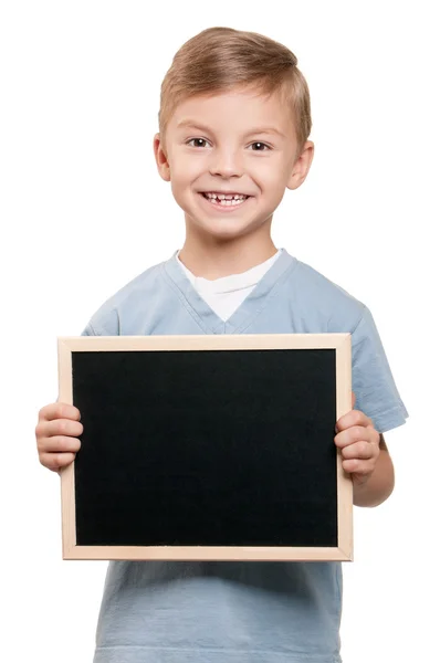 Jongen met blackboard — Stockfoto