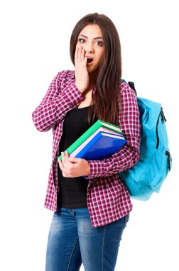 sırt çantası ile kız