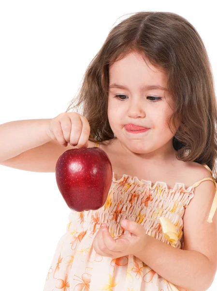 Niña con manzana — Foto de Stock