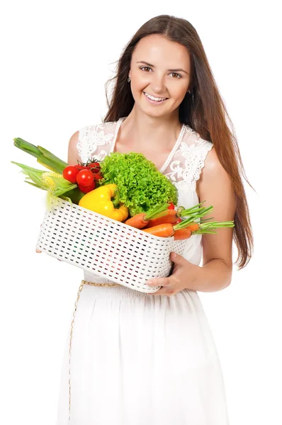 Menina com legumes — Fotografia de Stock