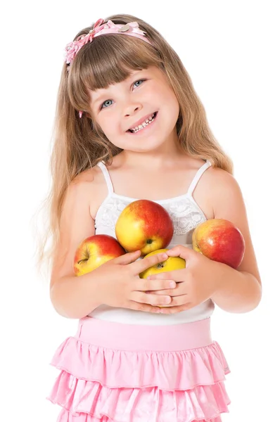 Mädchen mit Apfel — Stockfoto