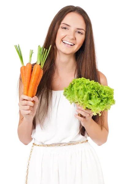 Meisje met groenten — Stockfoto