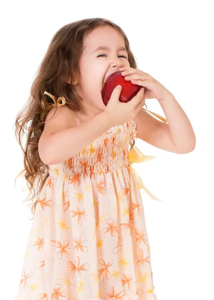 Chica con manzana — Foto de Stock