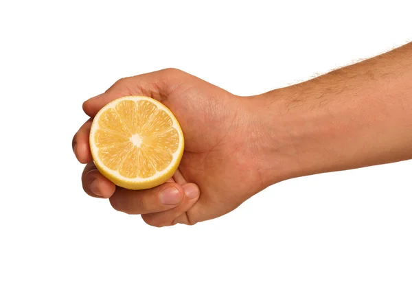 Hand with lemon — Stock Photo, Image