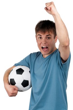Klasik futbol topu ile adam